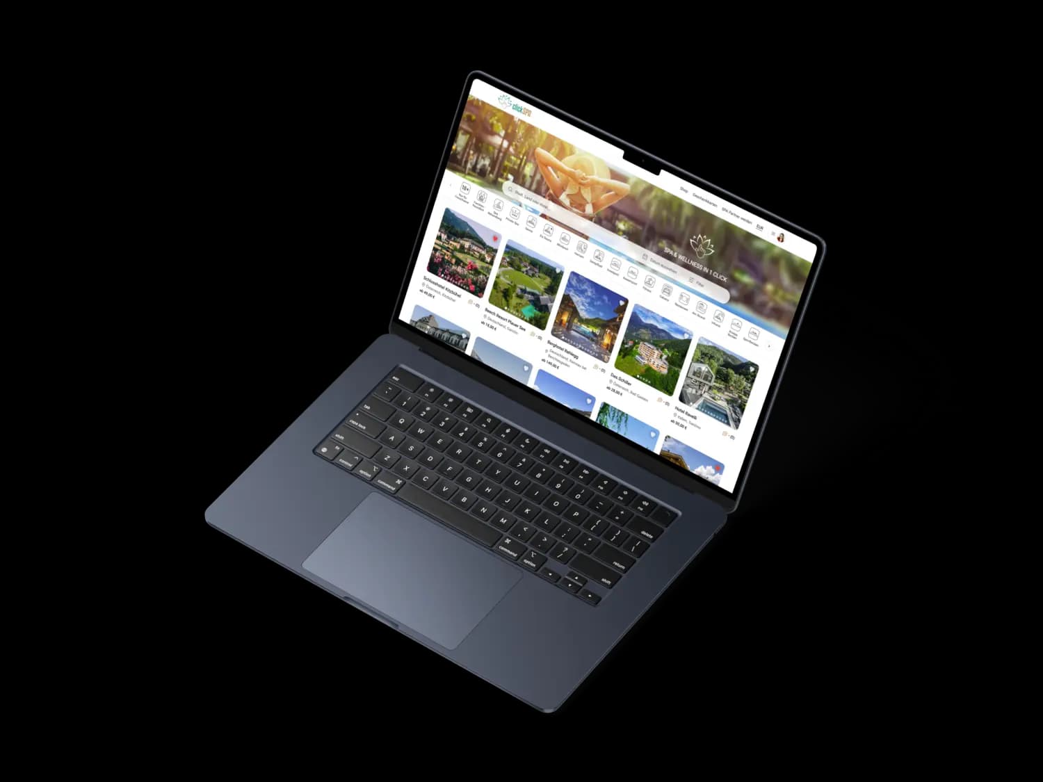 clickSPA veb stranica na laptopu