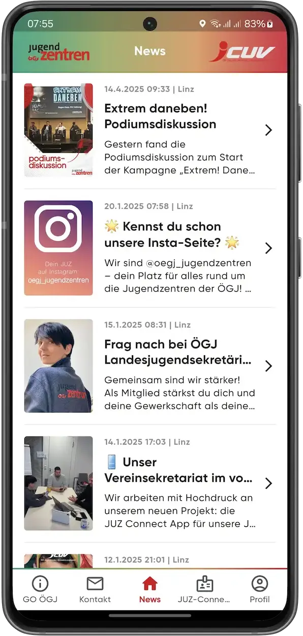 JUZ Connect App Screenshot