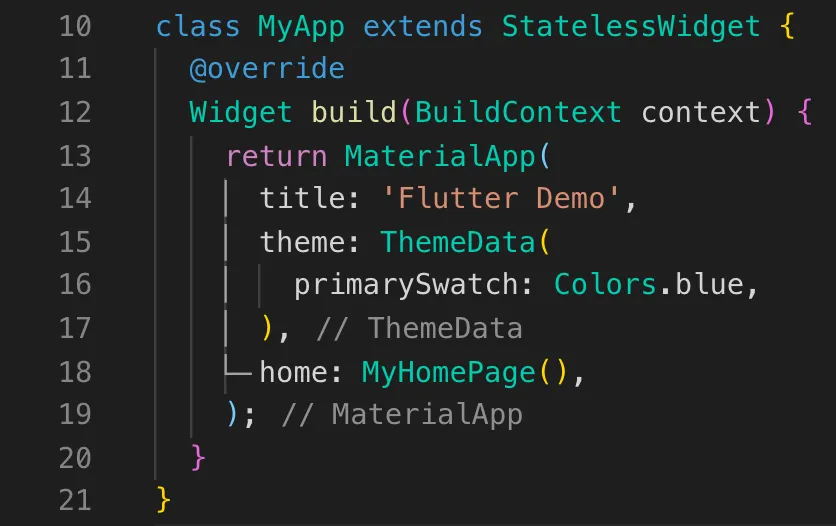 Flutter code snippet