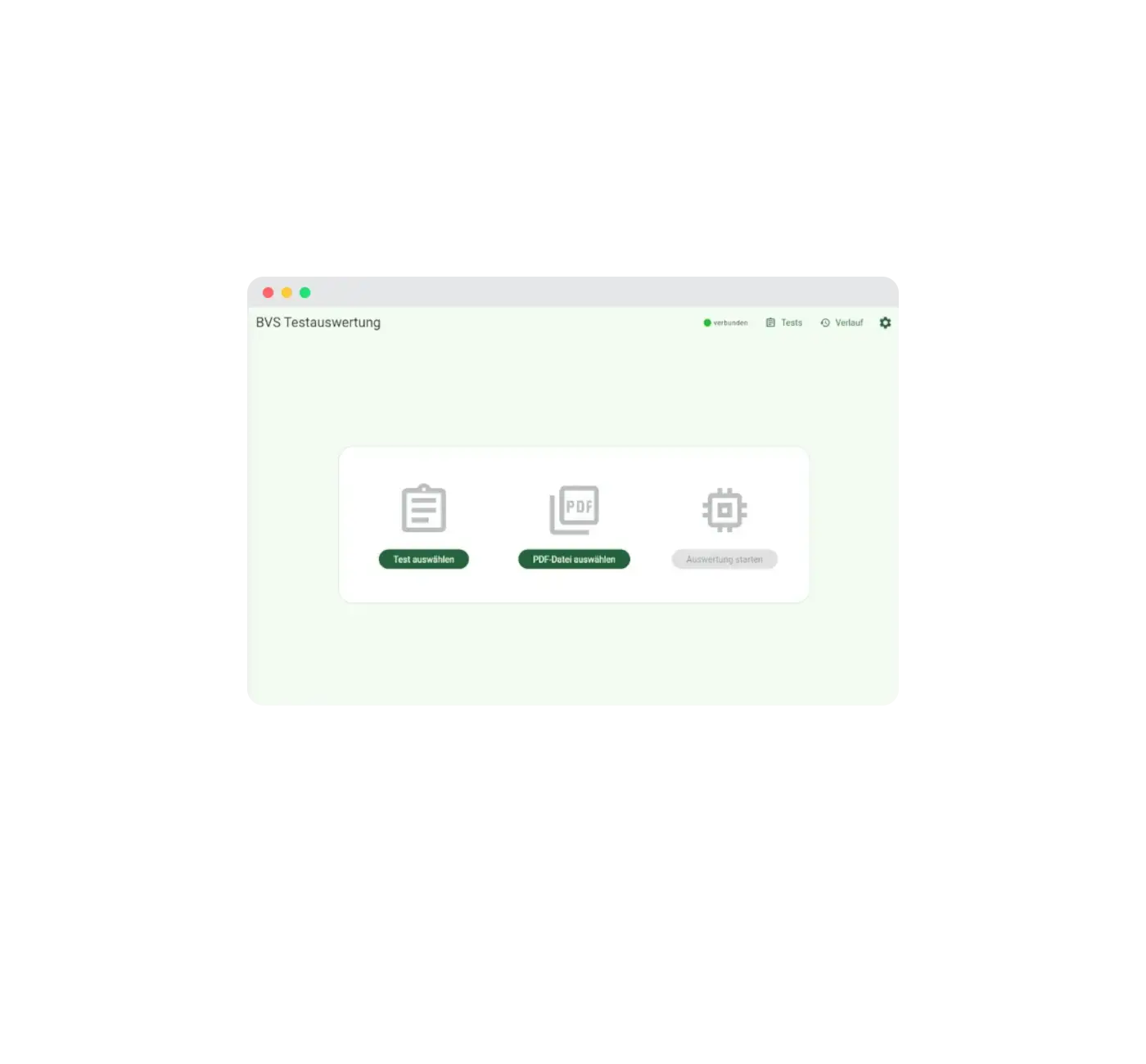 Snimak ekrana – BVS Testauswertung